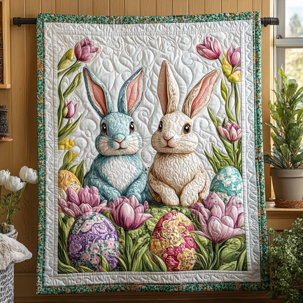 Bunny Trail Quilted Blanket Holiday Bedroom Decoration Gifts Ideas For Sister