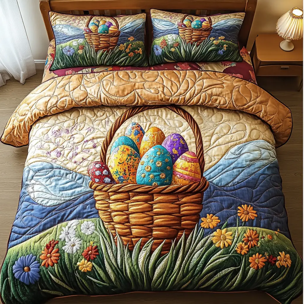 Bunny Treasure Quilted Bedding Set Holiday Bedroom Decoration Presents For Boyfriend