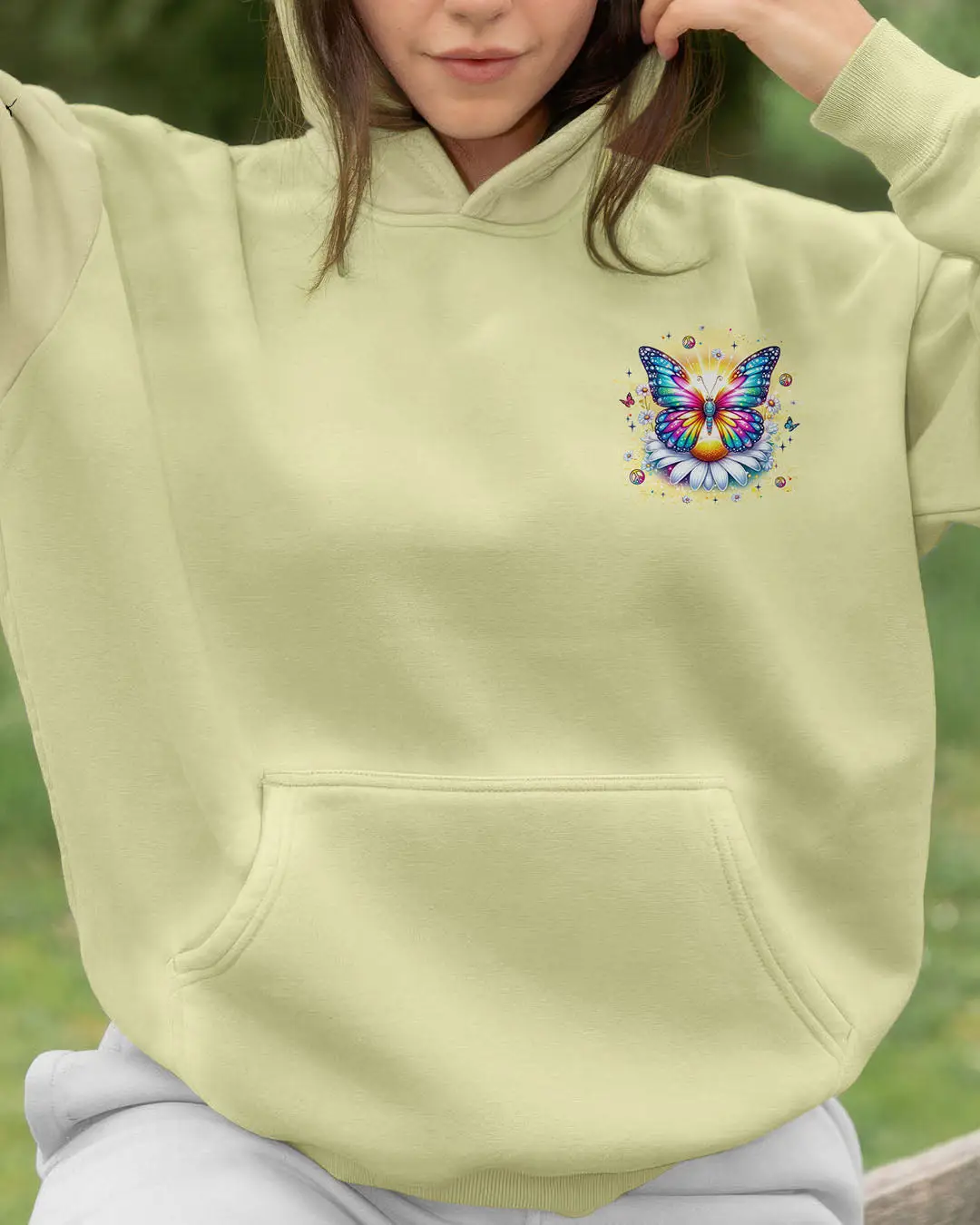Butterfly Be You The World Will Adjust Hoodie Colorful Butterfly Daisy Pullover Gift For Mom Butterfly Be You The World Will Adjust Hoodie Colorful Butterfly Daisy Pullover Gift For Mom - Image 1