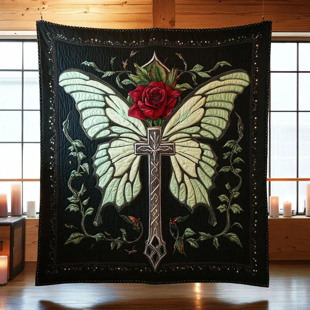 Butterfly Cross Dream Quilt Home Essential Gift Cozy Quilt Blanket