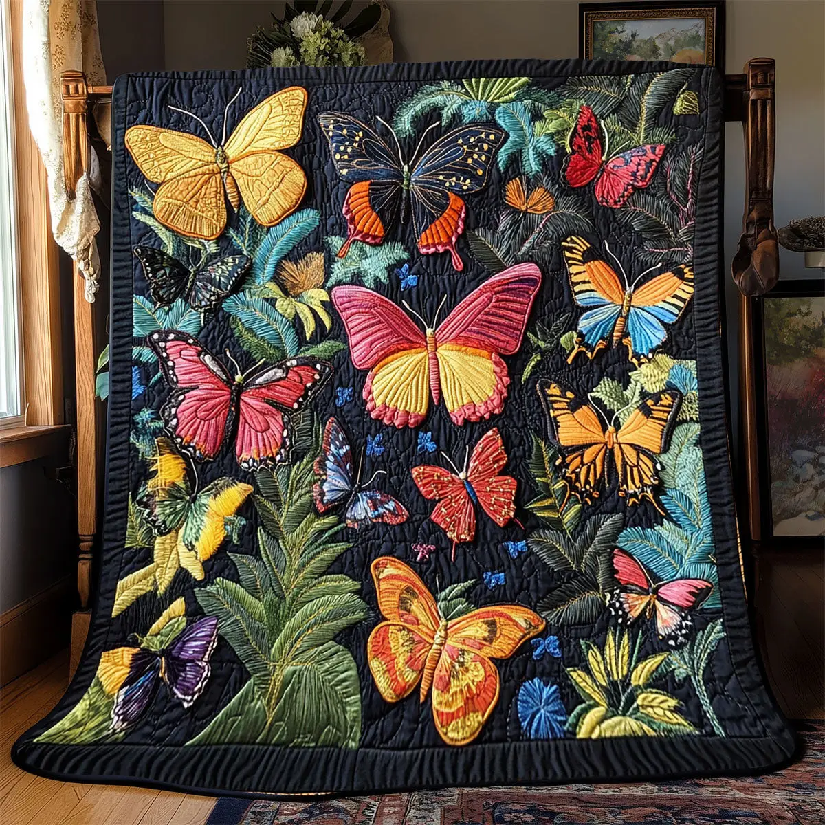 Butterfly Garden Quilt Blankets Best Throw Blanket Awesome Mother's Day Gifts 2025 Butterfly Garden Quilt Blankets Best Throw Blanket Awesome Mother's Day Gifts 2025 - Image 1