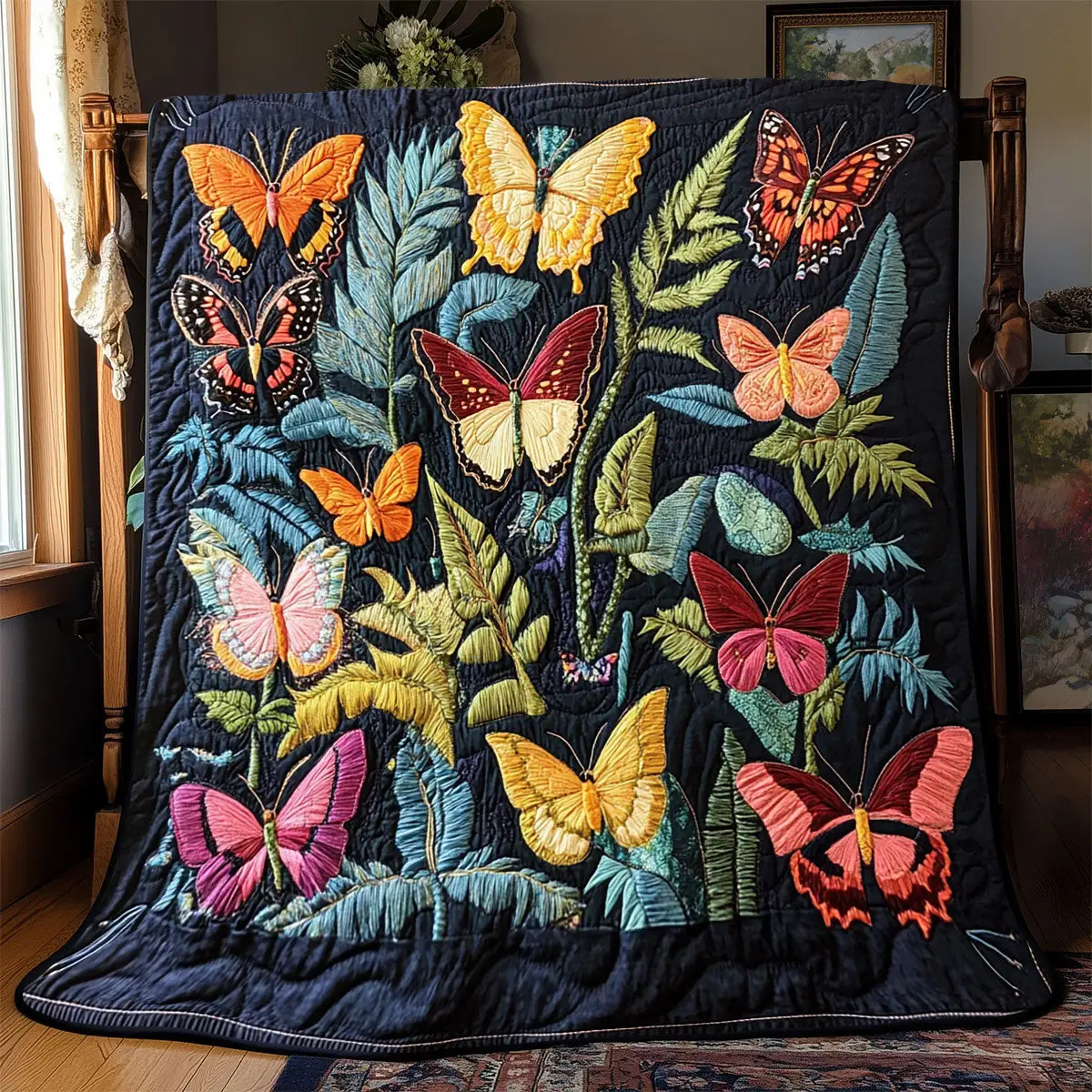 Butterfly Garden Quilt Blankets Best Throw Blanket Mother's Day Gifts For Grandma
