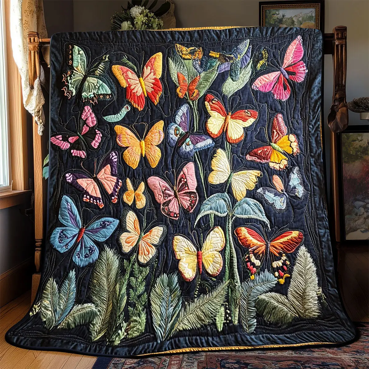 Butterfly Garden Quilt Blankets Best Throw Blanket Unique Gifts For Mom
