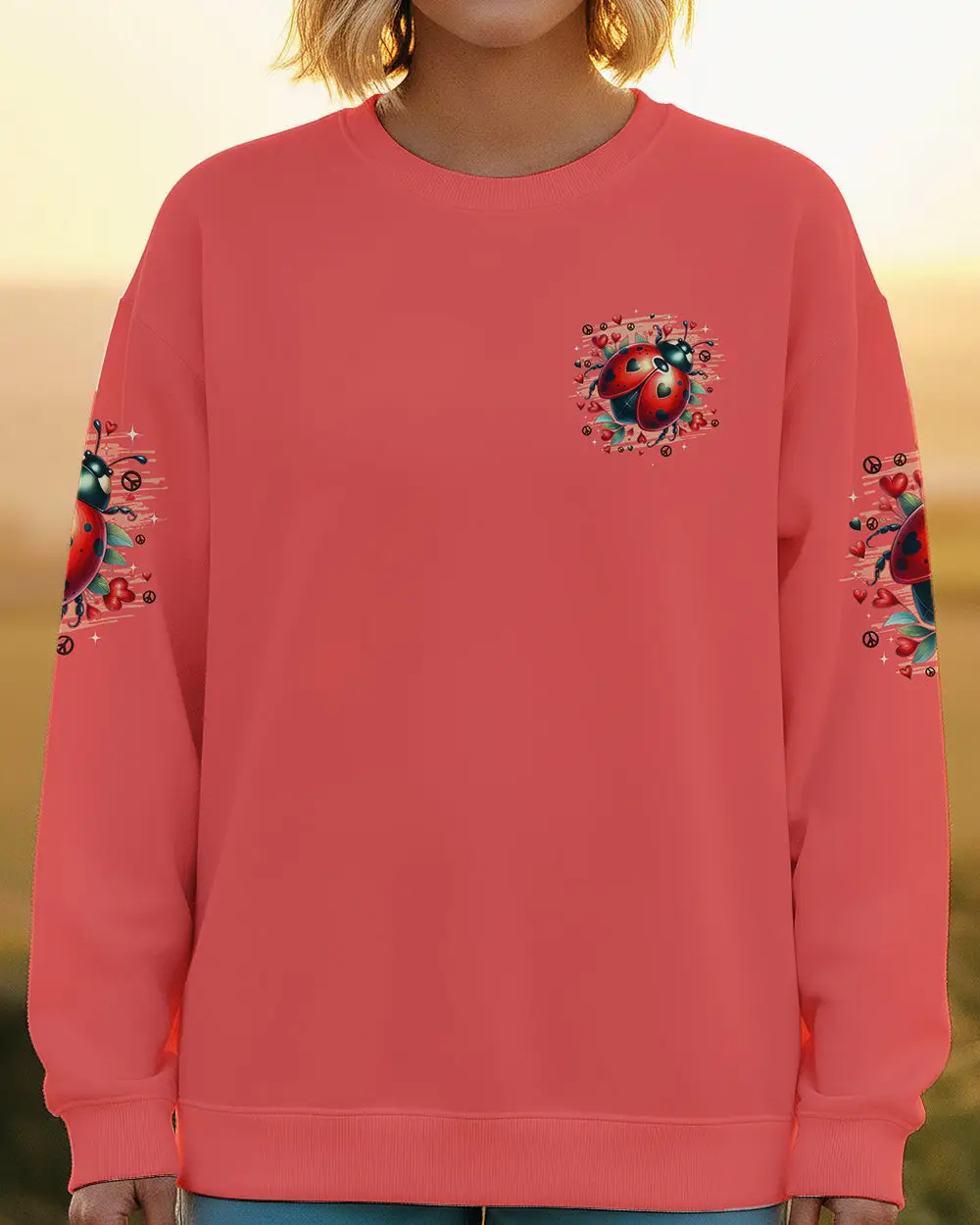 Butterfly Kisses And Ladybug Hugs Sweatshirt Clothing Gift For Her Butterfly Kisses And Ladybug Hugs Sweatshirt Clothing Gift For Her - Image 1