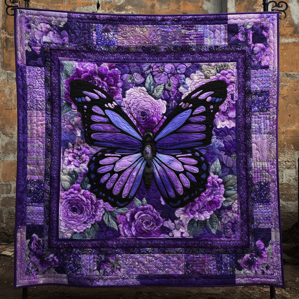 Butterfly Magic Quilted Blanket Christmas Room Decor Xmas Gift For Elephant Lovers