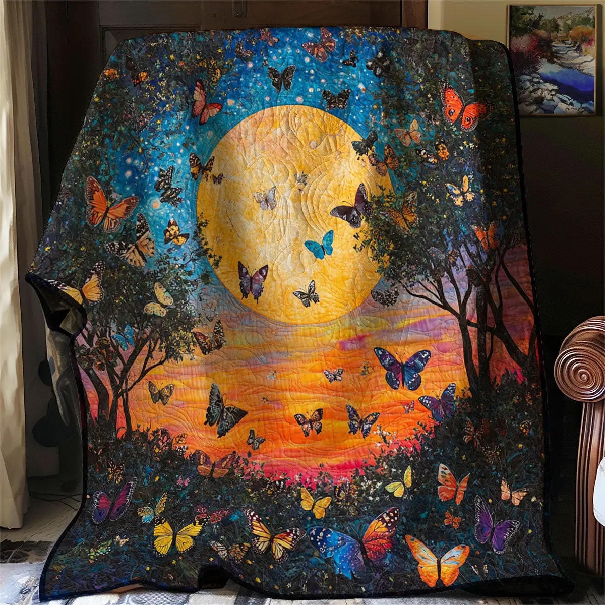 Butterfly Sunset Quilt Throws And Blankets Mothers Day Gift For My Daughter