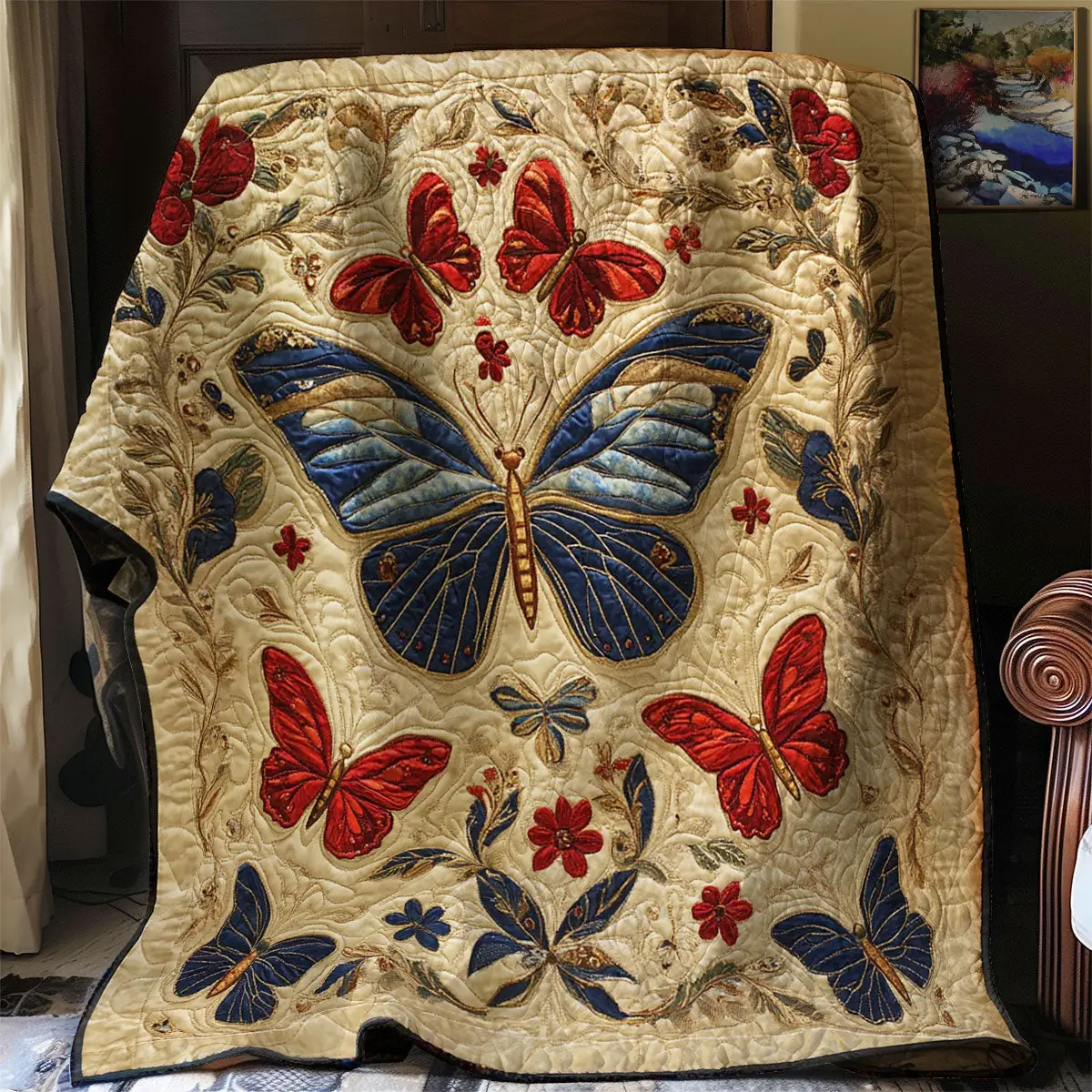 Butterfly The Monarch's Garden Quilt Blanket Cozy Throw Blanket Best Butterfly Gift Ideas