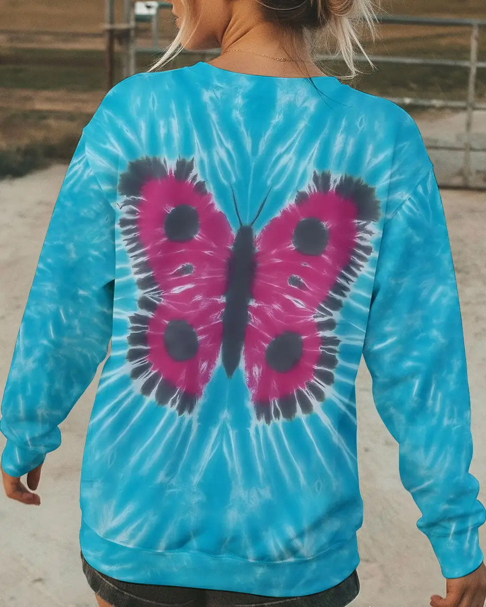 Butterfly Tie Dye Sweatshirt Clothes Perfect Gift Ideas For Mom