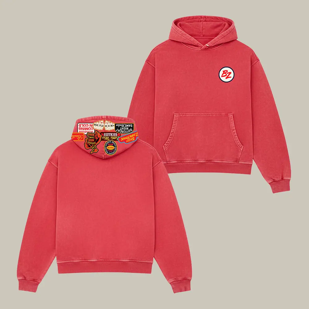 BZ Patch Collage Vintage Bailey Zimmerman Hoodie Music Apparel Bailey Zimmerman Merch