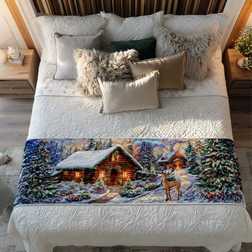 Cabin Dream Nights Quilted Bed Runner Dreamy Cabin Nights Cozy Gift