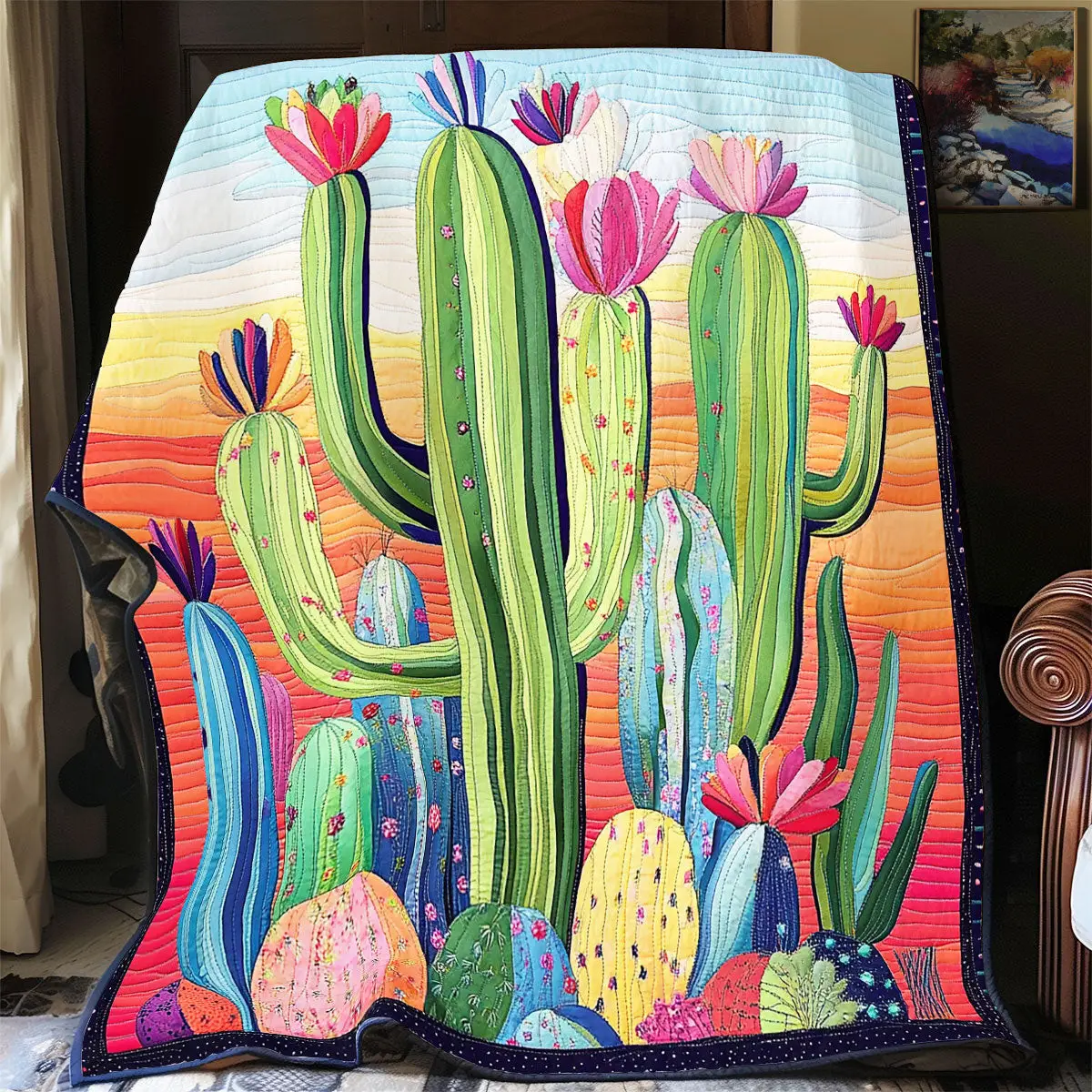 Cactus Quilt Blankets Best Throw Blanket Unique Gifts For Mom