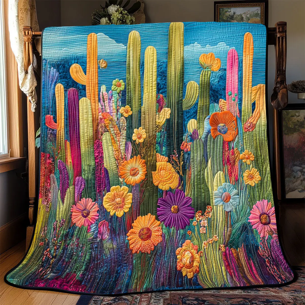 Cactus Quilt Blankets Throws And Blankets Great Gifts For Mom