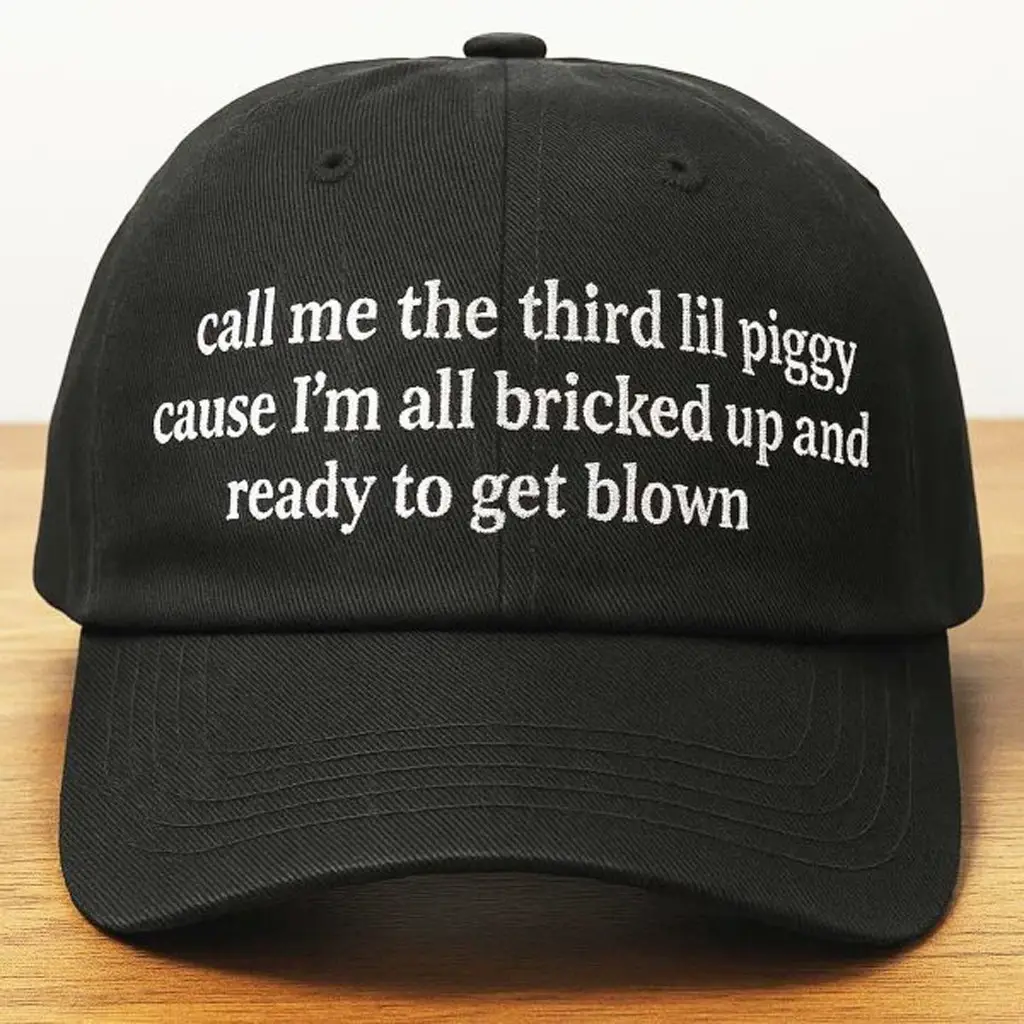 Call Me The Third Lil Piggy Cause I’m All Bricked Up And Ready To Get Blown Hat Embroidered - WearandDecor