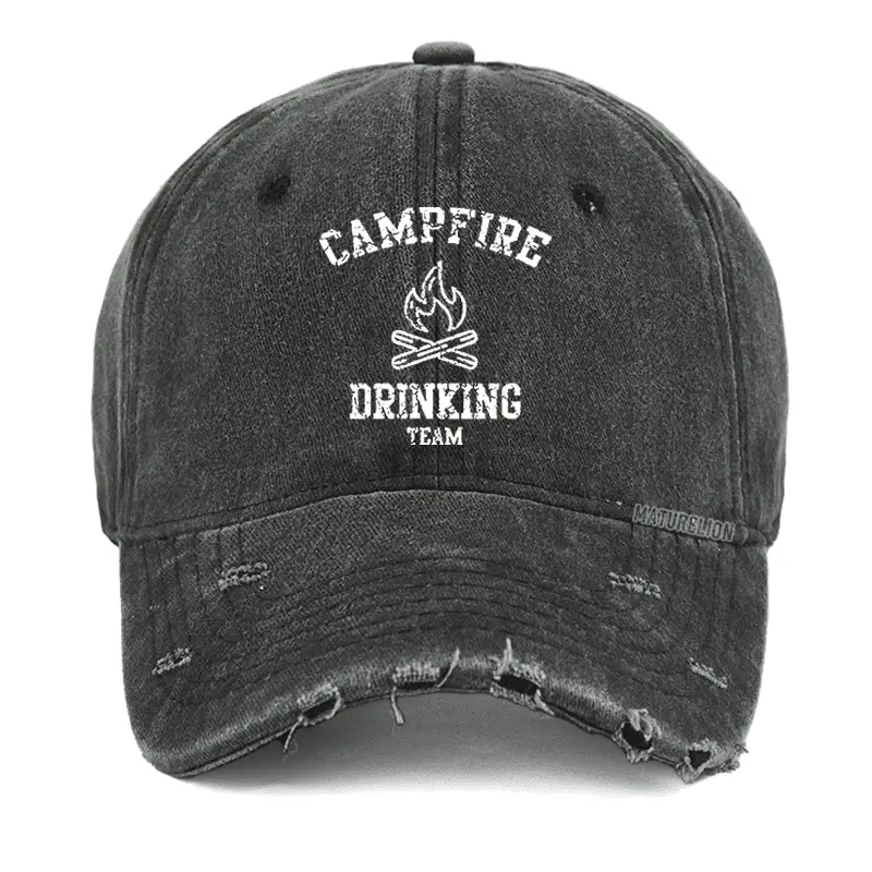 Campfire Drinking Team Funny Gift Cap Washed Vintage Cap Funny Saying Tee for Men – Sarcastic Q