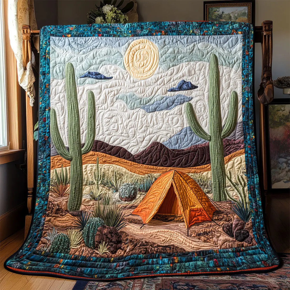 Camping In Desert Quilt Luxury Throw Blankets Mother's Day Gifts For Daughter
