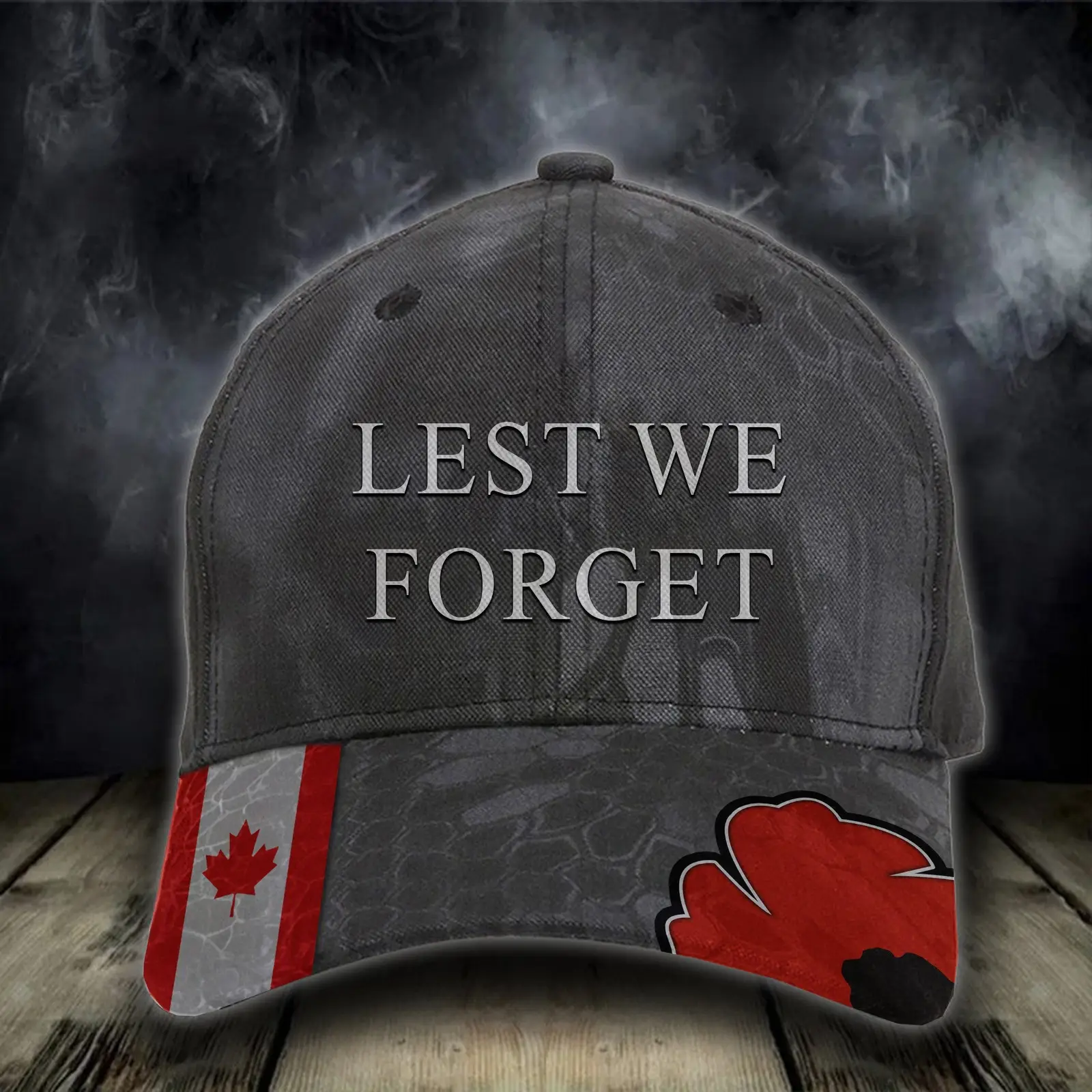 Canada Lest We Forget Hat Poppy Canada Veterans Remembrance Memorial Hat -WearandDecor Canada Lest We Forget Hat Poppy Canada Veterans Remembrance Memorial Hat -WearandDecor - Image 1