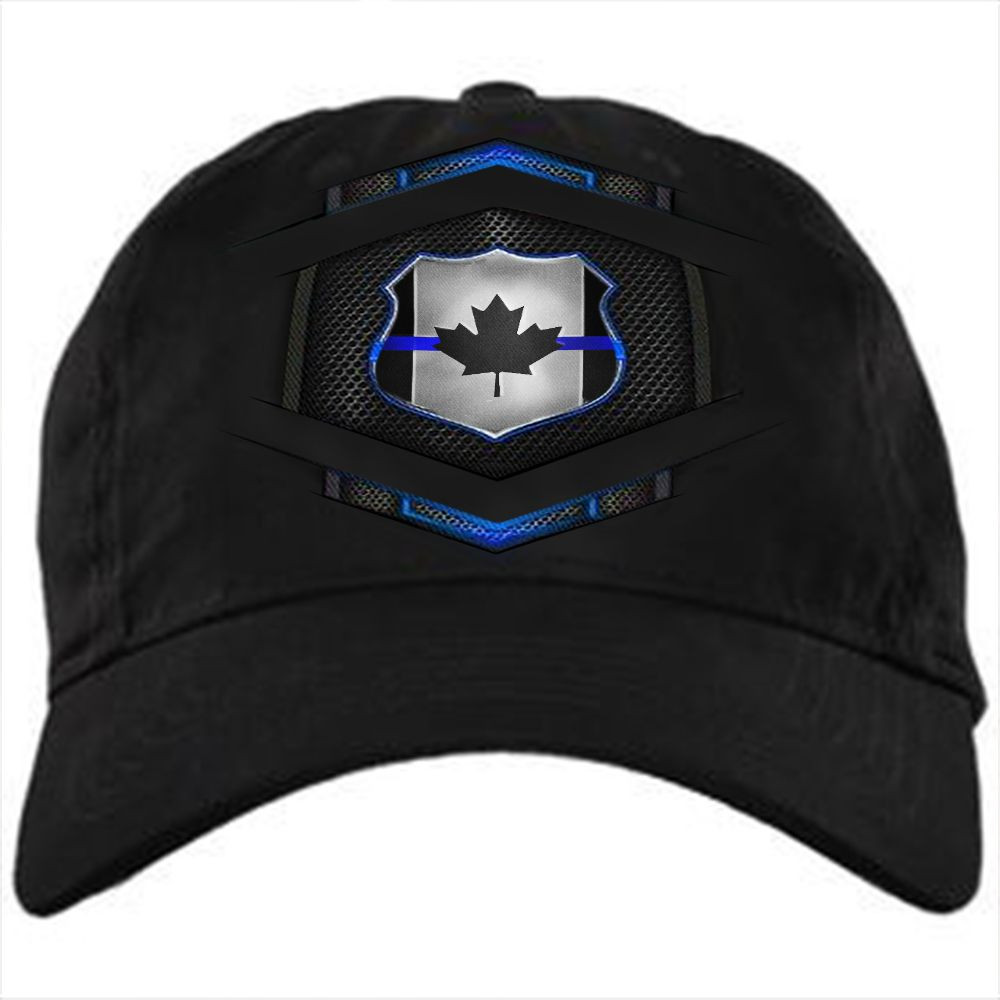 Canada Thin Blue Line Badge Baseball Hat Thin Blue Line Canadian Flag Cap Merch Canada Thin Blue Line Badge Baseball Hat Thin Blue Line Canadian Flag Cap Merch - Image 1