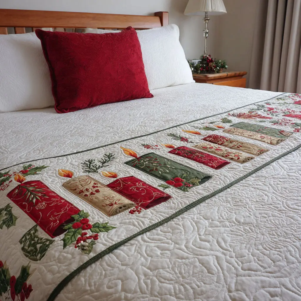 Candlelit Garden Quilted Bed Runner Candlelit Garden Peaceful Home Gift