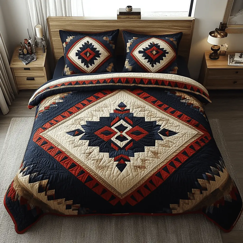 Canyon Echoes Quilted Bedding Set Holiday Duvet Covers Native American Christmas Gift Ideas