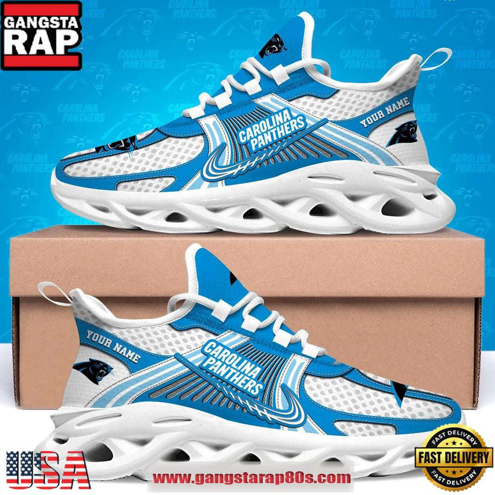 Carolina Panthers Custom Name Clunky Sneaker Max Soul Shoes Carolina Panthers Custom Name Clunky Sneaker Max Soul Shoes - Image 1