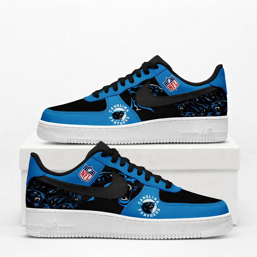 Carolina Panthers Football League 2026 Air Force 1 Shoes Sneakers Carolina Panthers Football League 2026 Air Force 1 Shoes Sneakers - Image 1