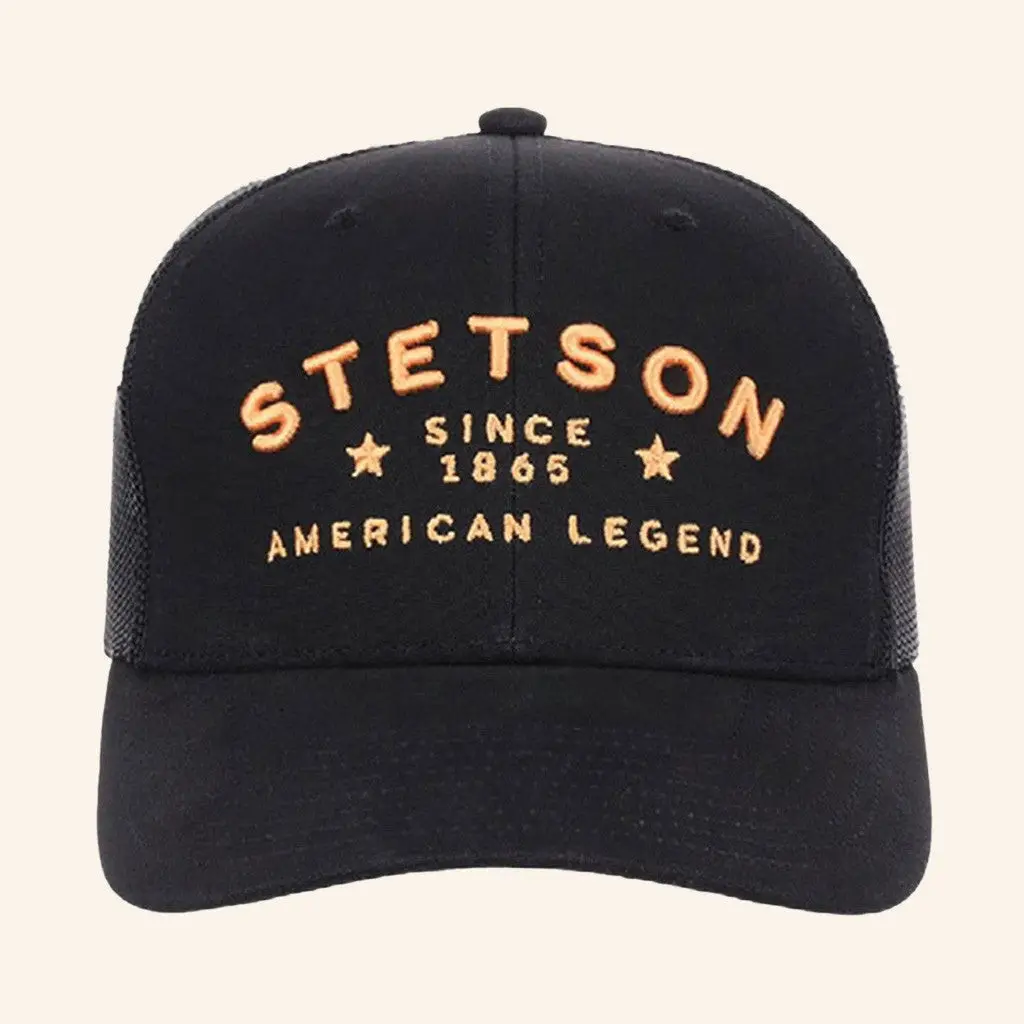 Casa Raul WW Merch Stetson American Legend Black Trucker Hat Embroidered Gifts For Him -WearandDecor Casa Raul WW Merch Stetson American Legend Black Trucker Hat Embroidered Gifts For Him -WearandDecor - Image 1