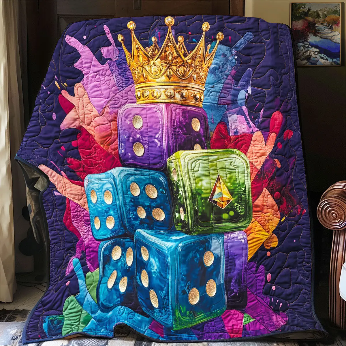 Casino Dice Quilt Blankets Throws And Blankets Cute Mothers Day Gifts