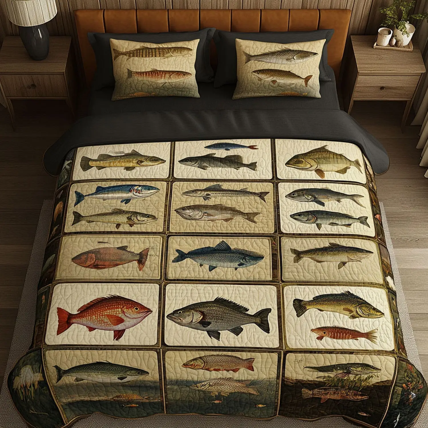 Cast in Color Quilted Bedding Set Best Christmas Duvet Sets Unique Gifts For Fishermen Cast in Color Quilted Bedding Set Best Christmas Duvet Sets Unique Gifts For Fishermen - Image 1