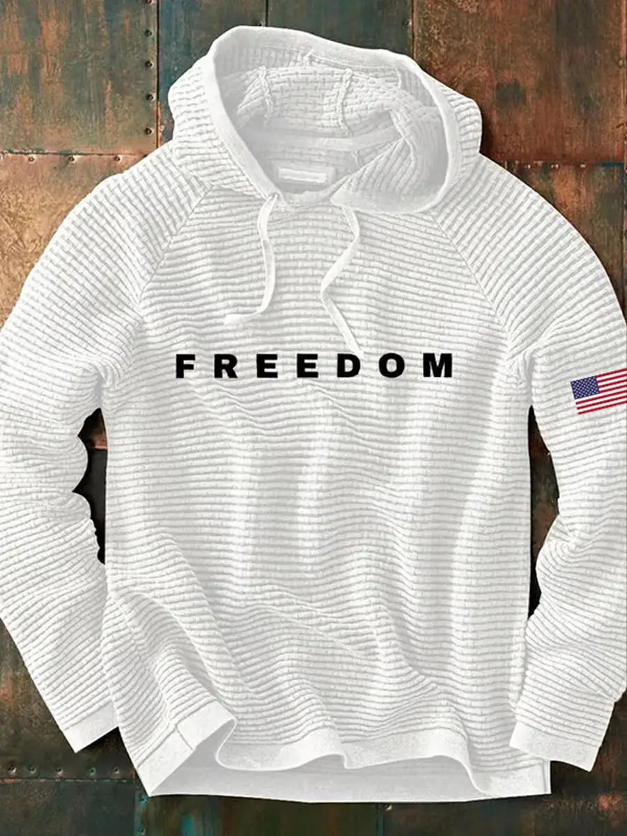 Casual Printed Long Sleeved Swea T SHIRT White Charlie Kirk Freedom Merch