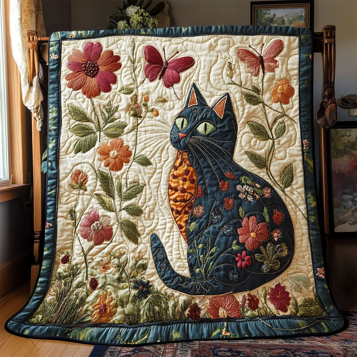Cat Butterfly Quilt Blankets Best Throw Blanket Awesome Mother's Day Gifts 2025