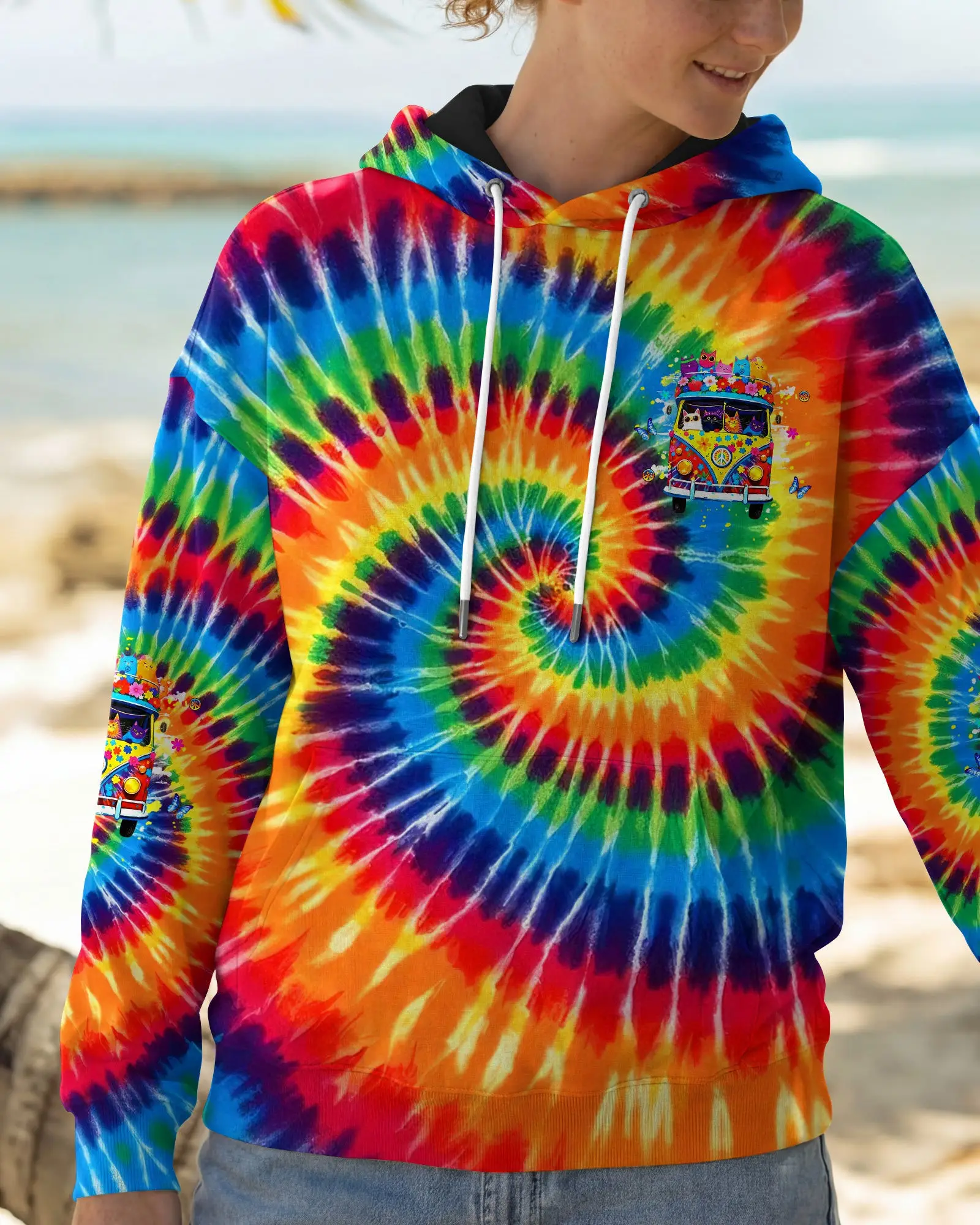 Cat Hair Donγçöt Care Tie Dye Hoodie Clothes Unique Gifts For Bestie
