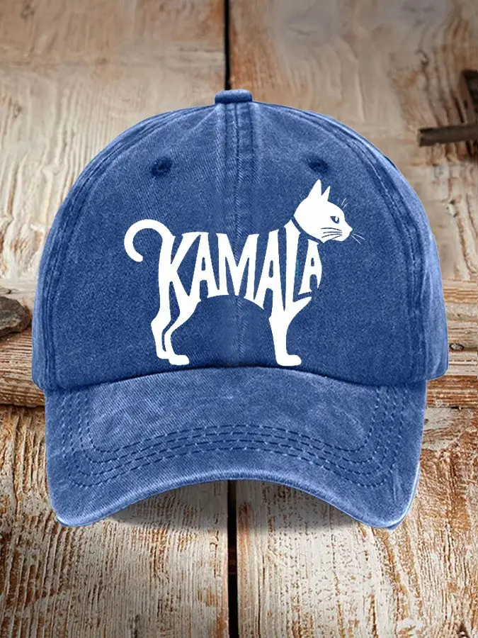 Cat Kamala Hat Childless Cat Lady Kamala Harris 2024 Campaign Baseball Cap Vote Blue