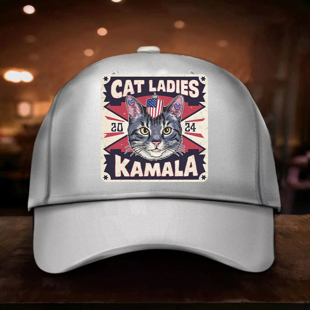 Cat Ladies For Kamala 2024 Hat Cat Mom For Harris Walz Hat Gifts For Cat Mom Support KAM47