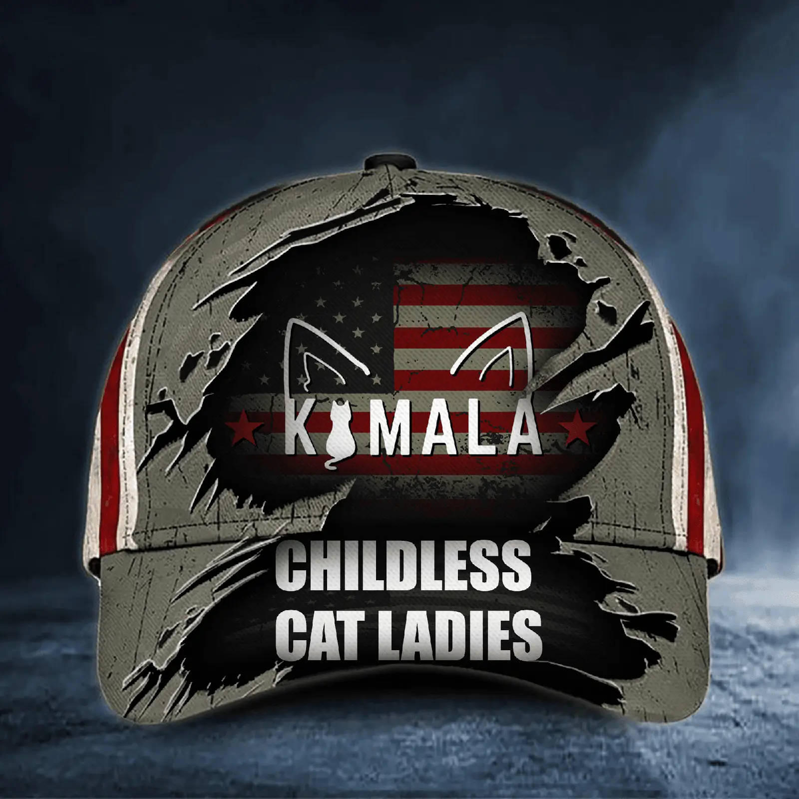 Cat Ladies For Kamala Harris American Flag Hat Harris For President 2024 Political Hat