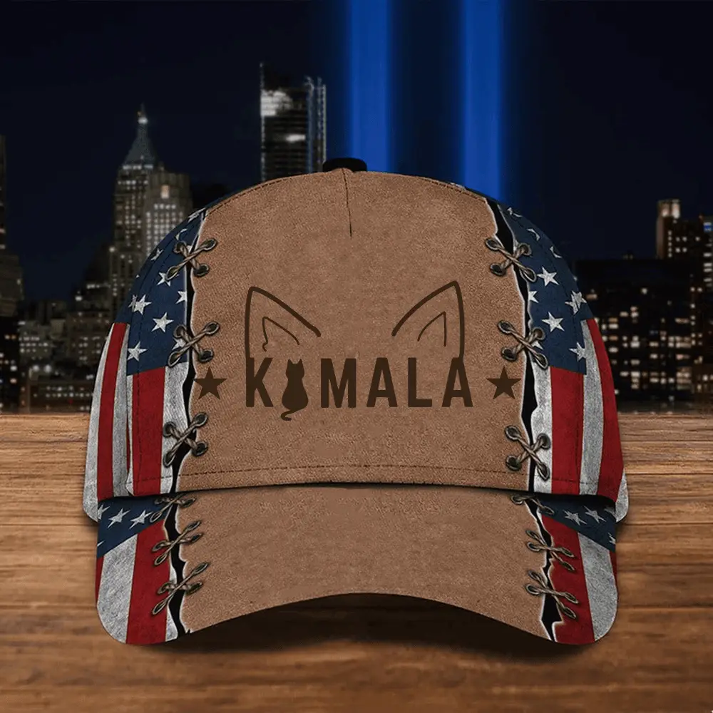 Cat Ladies For Kamala Harris Hat Harris For President 2024 Political American Flag Cap