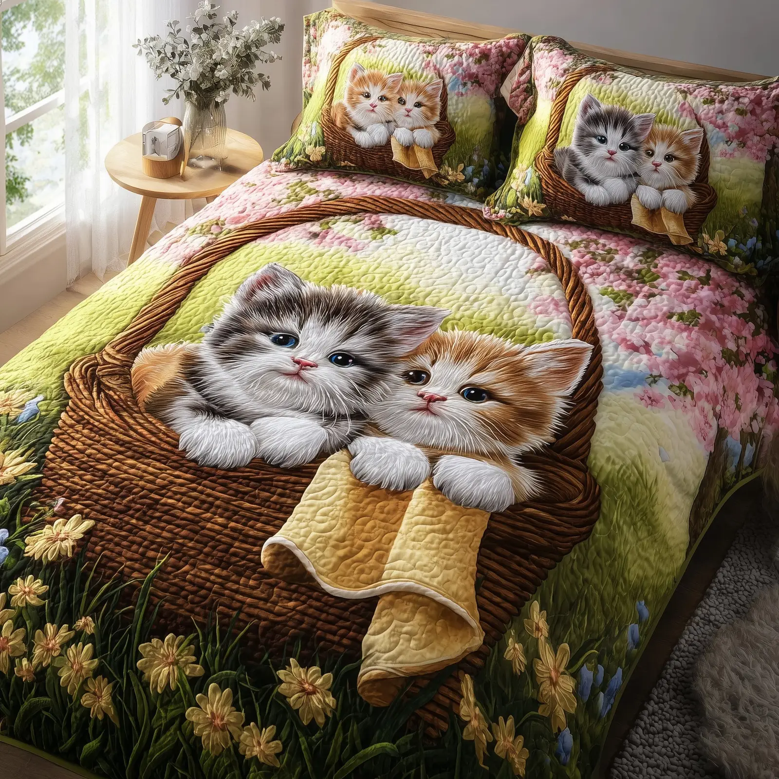Cat Nap Quilted Bedding Set Duvet Cover Cute Cat Love Gifts Items For Christmas Cat Nap Quilted Bedding Set Duvet Cover Cute Cat Love Gifts Items For Christmas - Image 1