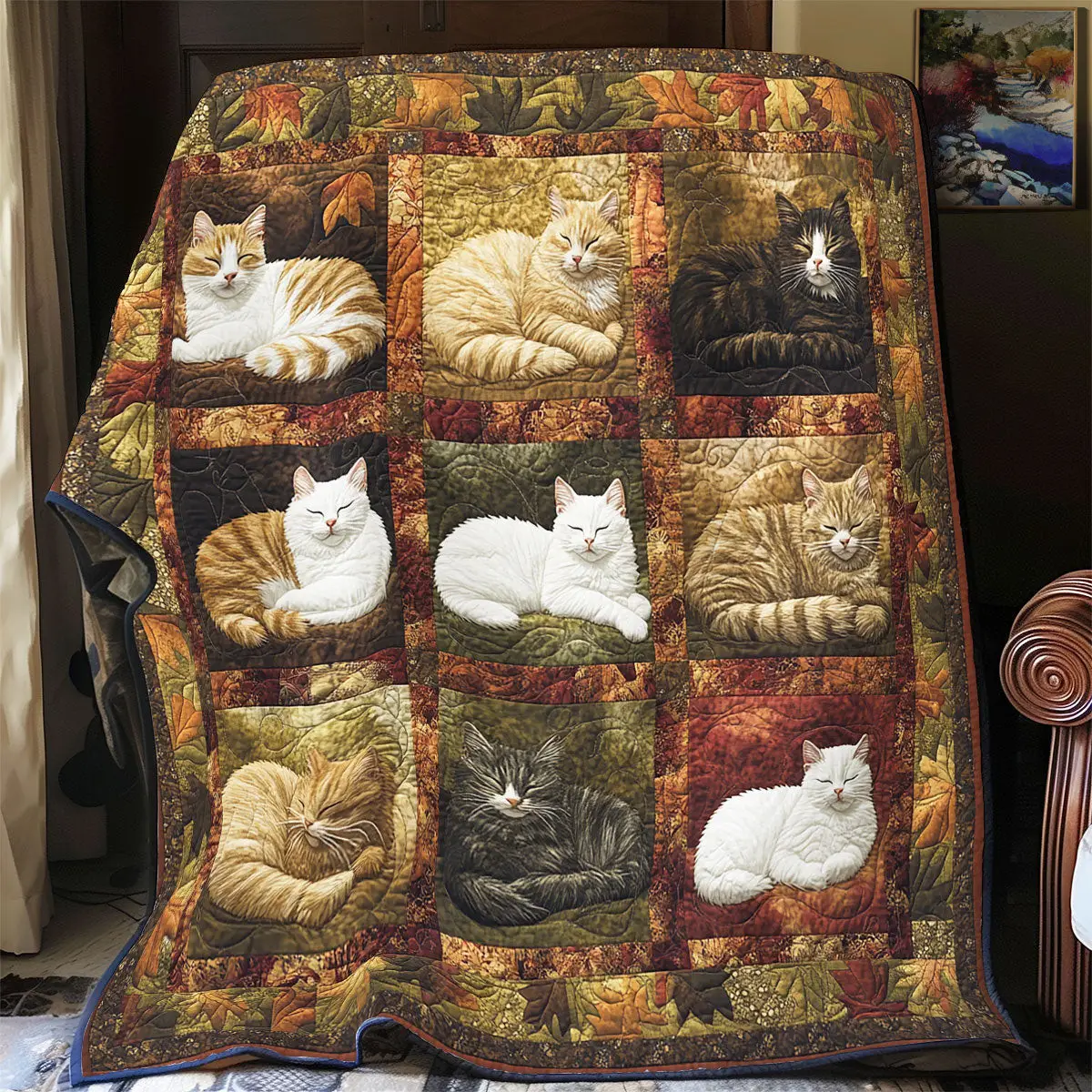 Cat Sleeping Quilt Blankets Best Throw Blanket Unique Gifts For Mom