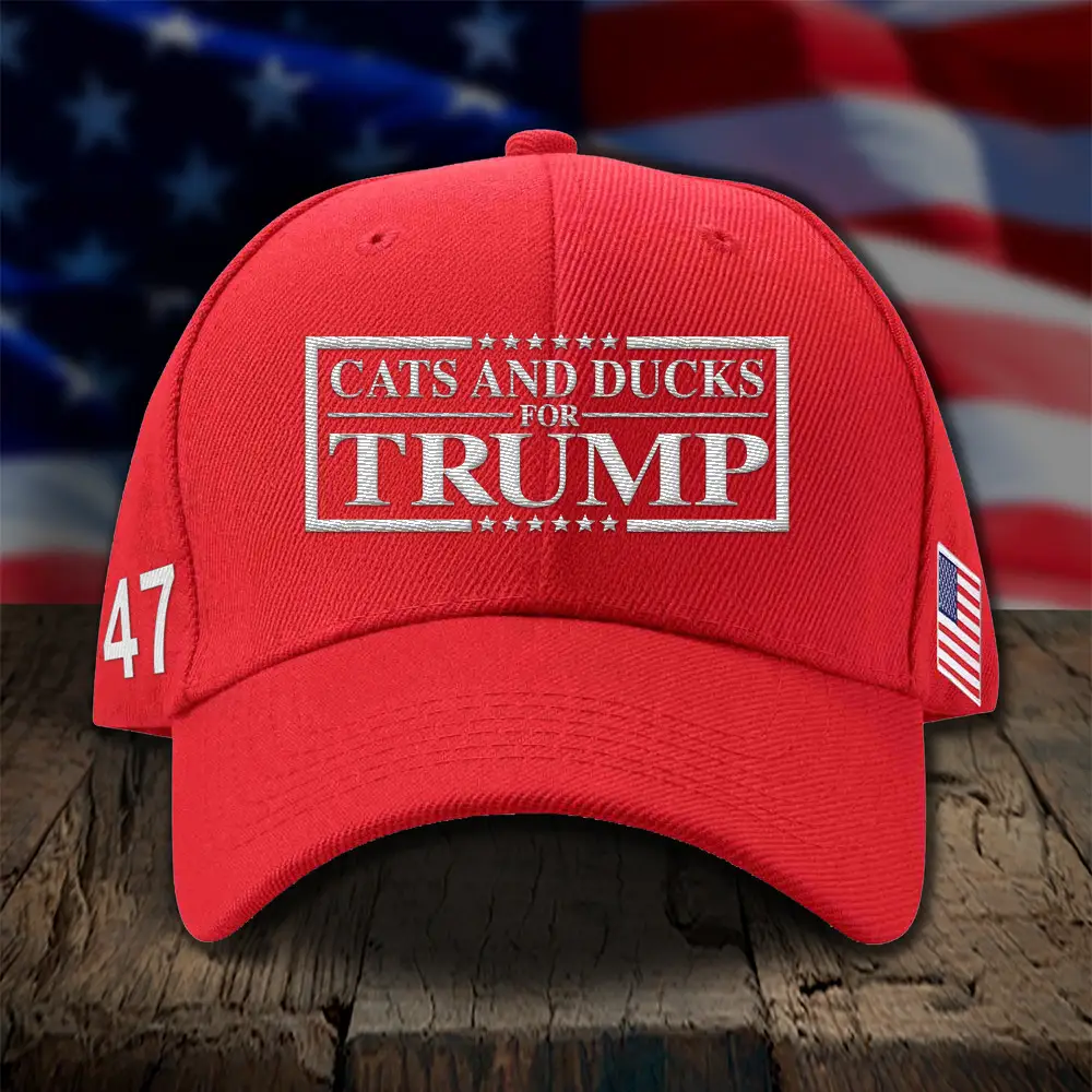 Cats And Ducks For Trump 2024 Embroidered Hat Trump Campaign Merch They'Re Eating The Pets Hat