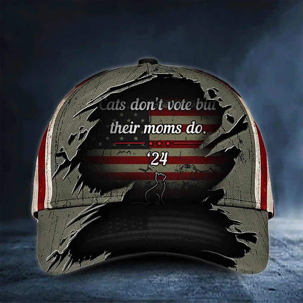 Cats Don't Vote But Their Moms Do 24 Hat Childless Cat Lady For Harris Hat For Supporters Cats Don't Vote But Their Moms Do 24 Hat Childless Cat Lady For Harris Hat For Supporters - Image 1