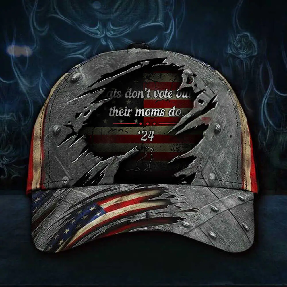 Cats Don't Vote But Their Moms Do 24 Hat Childless Cat Lady For Harris Hat Vintage Cap