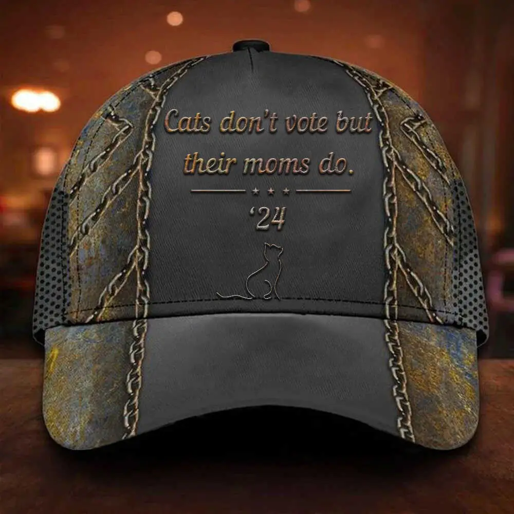 Cats Don't Vote But Their Moms Do 24 Hat Support For Harris Hat Cat Lovers Gifts
