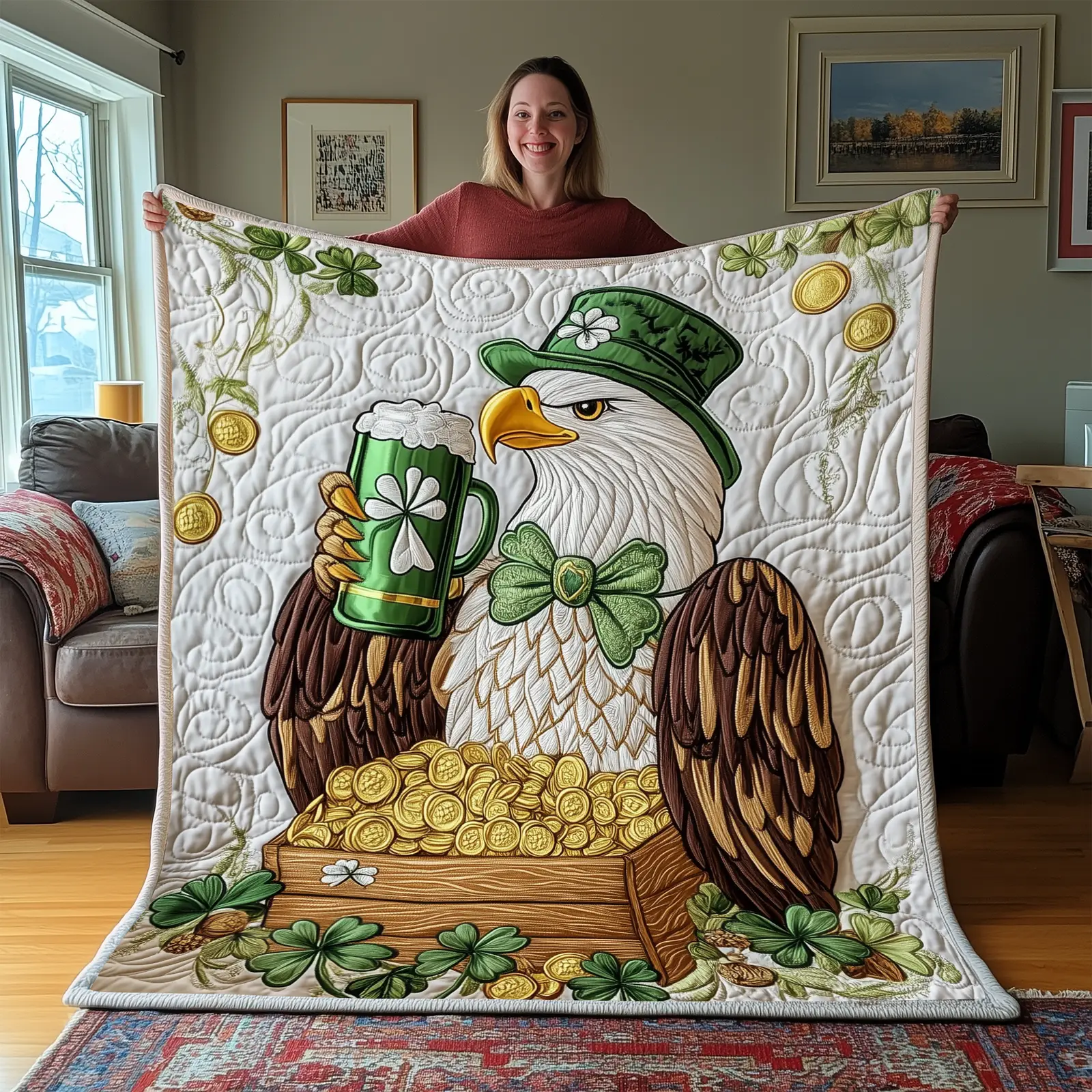 Celebrate St Patrick Day Quilted Blanket Best Throws For Sofas Irish Gift Ideas Ireland