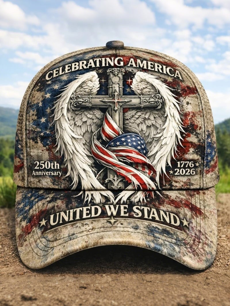 Celebrating America 250th Anniversary 2026 Hat United We Stand Holy Cross Cap Patriotic Gifts