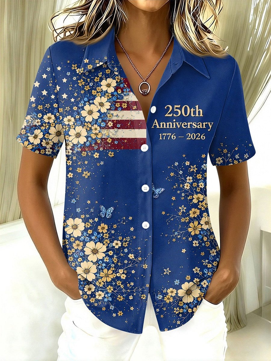 Celebration 250th Anniversary Button Shirt Independence Day Clothing Gift For Her Celebration 250th Anniversary Button Shirt Independence Day Clothing Gift For Her - Image 1