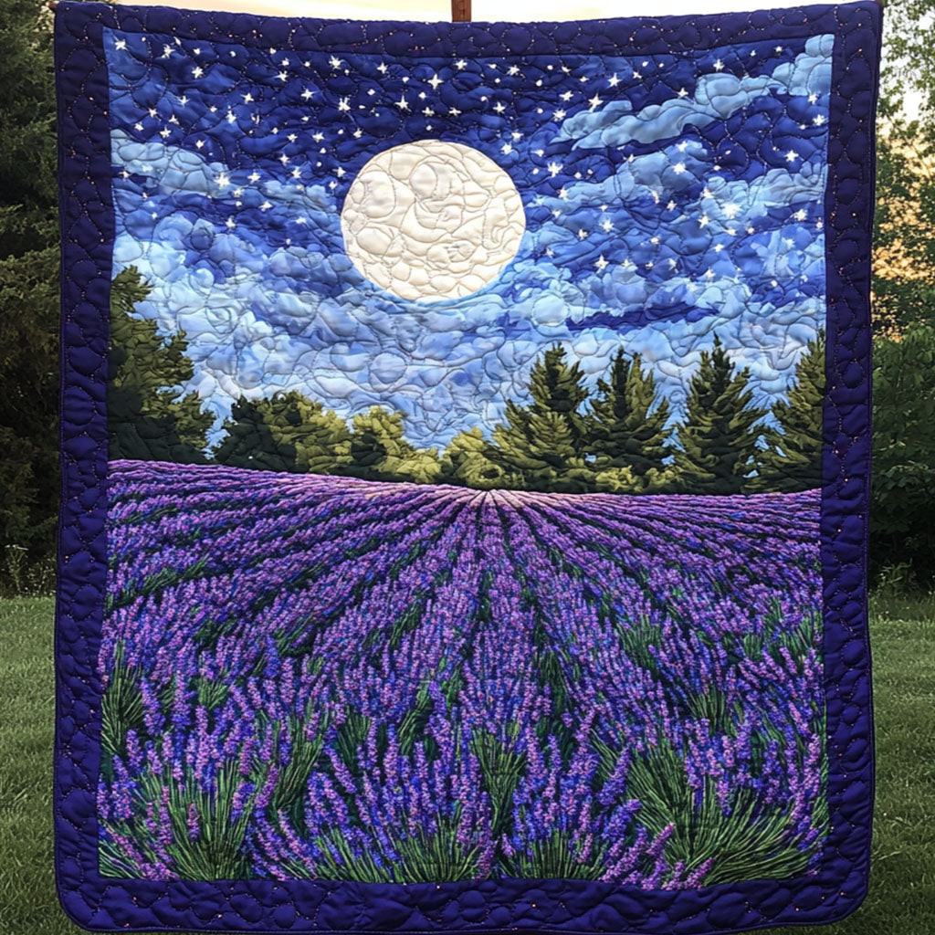 Celestial Bloom Quilted Blanket Bedroom Xmas Decor Flower Lavender Gifts For Her