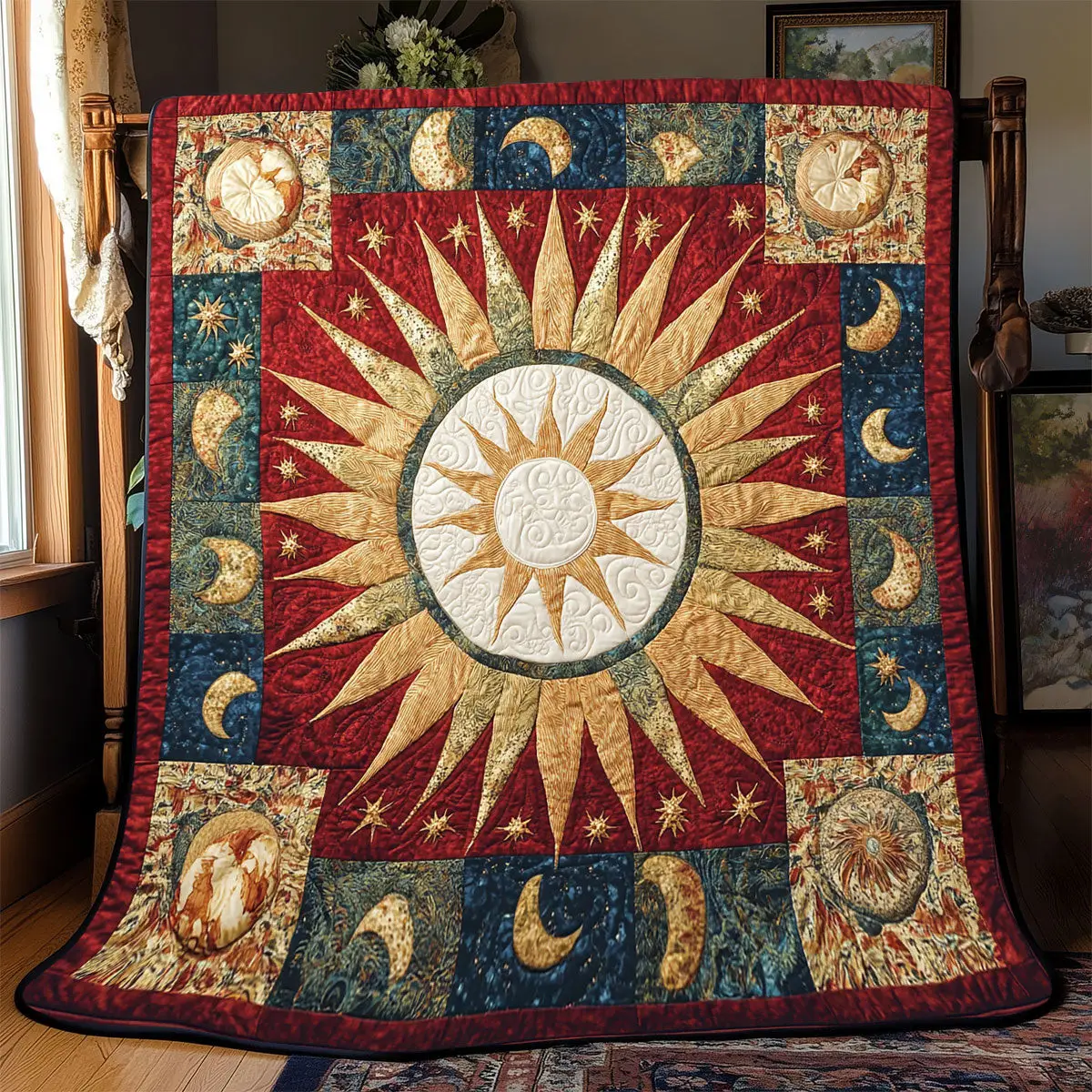 Celestial Sun Easter Quilt Blanket For Couch Gifts For Father's Day From Wife