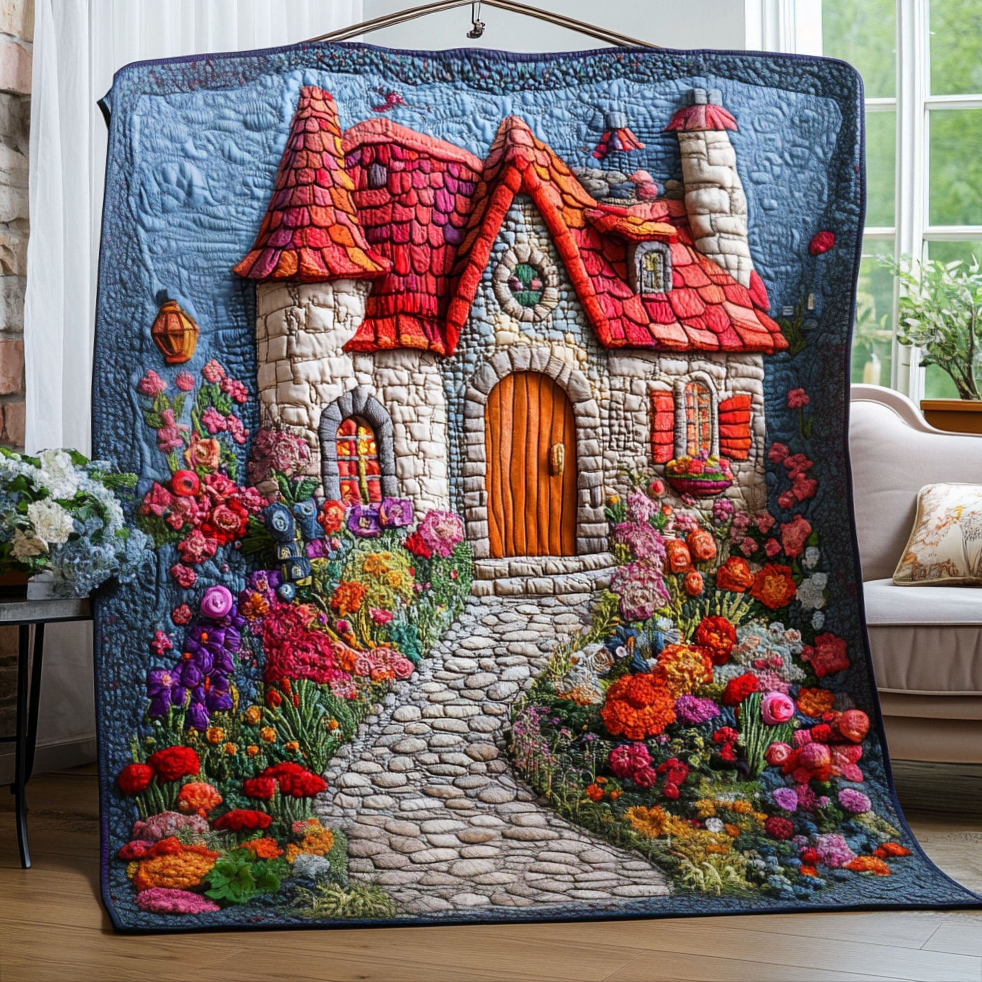 Celestial Tranquil Quilted Blanket Best Throw Blanket Gifts For People Love Elephant