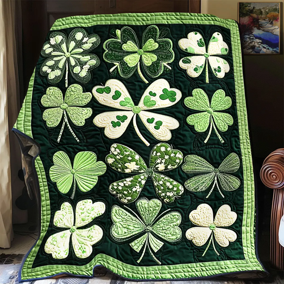 Celtic Clover Quilt Blankets Special Birthday Gifts For Grandma