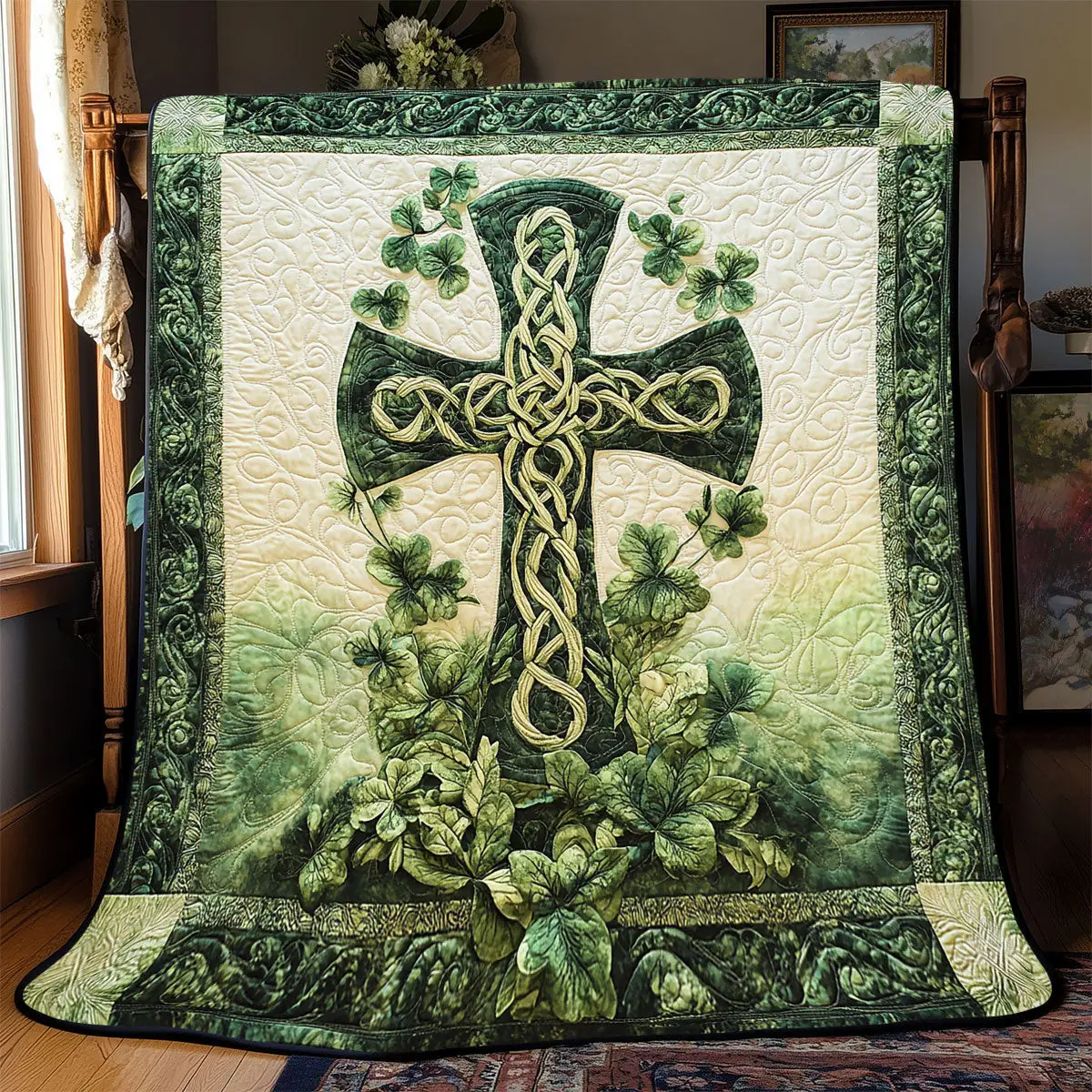 Celtic Cross Quilt Blankets Throws And Blankets Father's Day Presents For Son