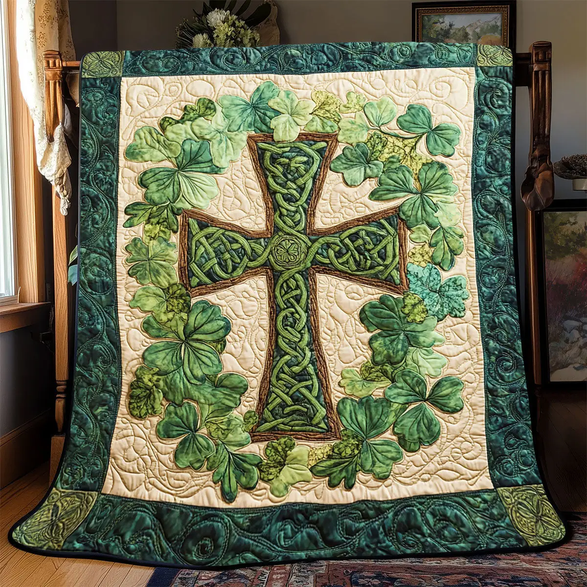 Celtic Cross Quilt Blankets Throws And Blankets Special Mother's Day Gifts For Mom